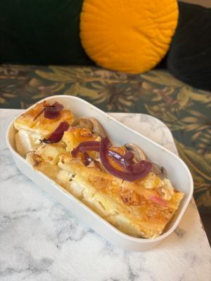 Tartiflette végétarienne à la truffe / reblochon / champignons