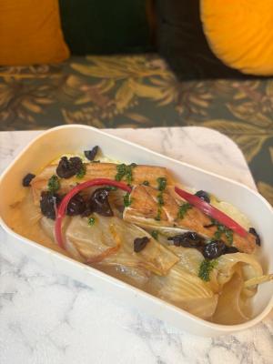 Thon snacké / persillade / olives / risotto