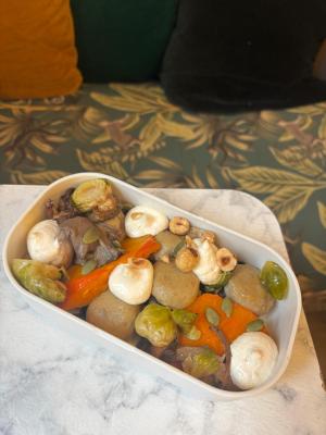 Gnocchis champignons / épinards / potimarrons / noisettes / crème de curé nantais