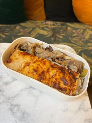 Lasagnes saumon / poireaux / champignons